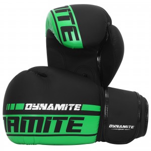 Dynamite Kickboxing Boxing Gloves - Black/Green - 14 OZ