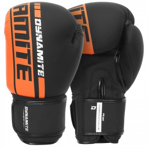 Punching Bag Dynamite Kickboxing Boxing Gloves - Matt Black/Orange 8oz